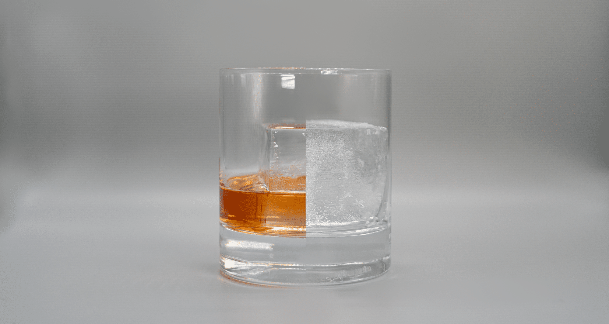 Split Glass with clear ice